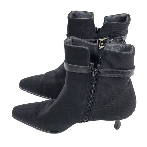 Stuart Weitzman Sync Gore-Tex Ankle Booties Leather Trim Heels Womens Size 7 1/2 - Picture 4 of 7